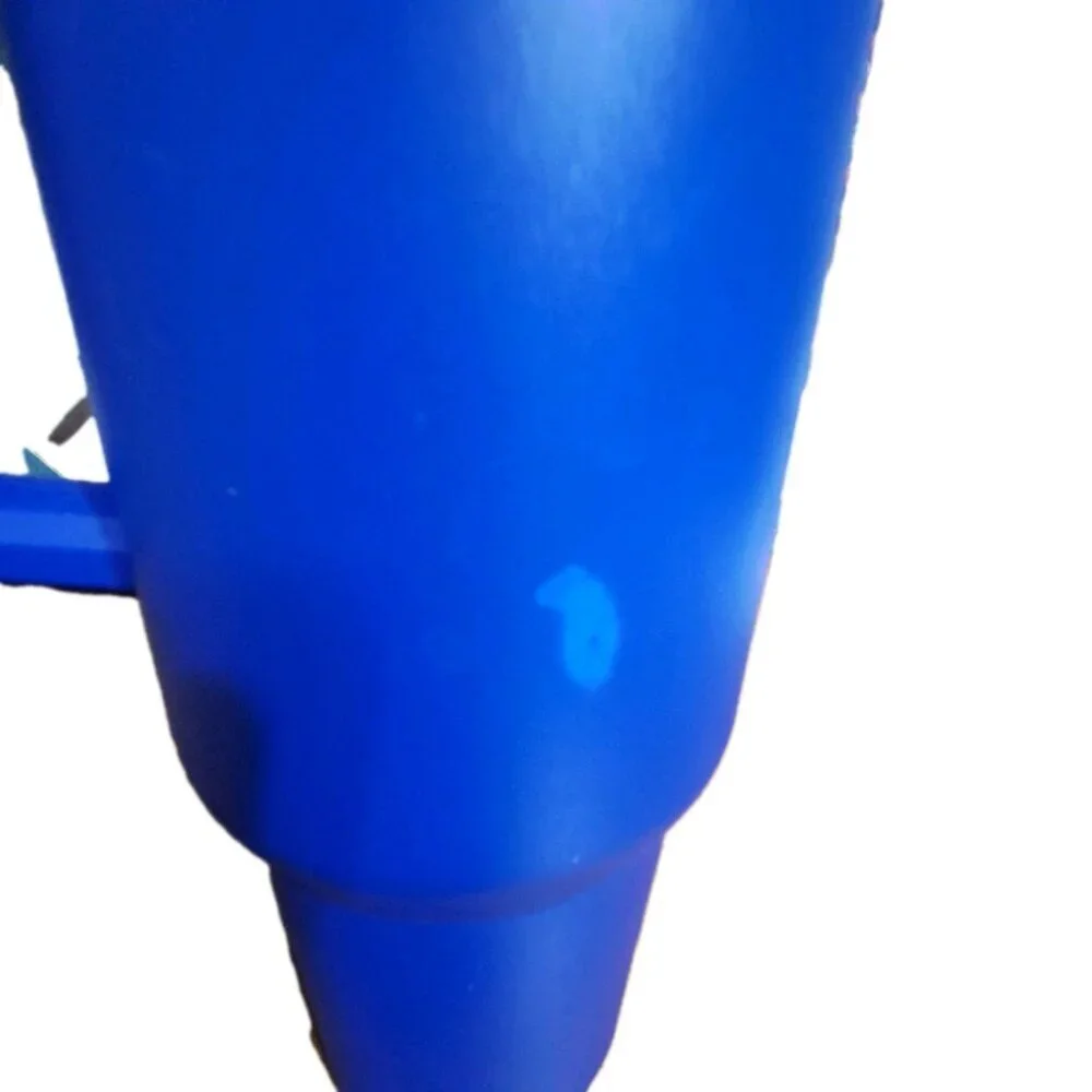 Unbranded 40 Ounce Handled Blue Aluminum Tumbler with Lid No Straw FLAW